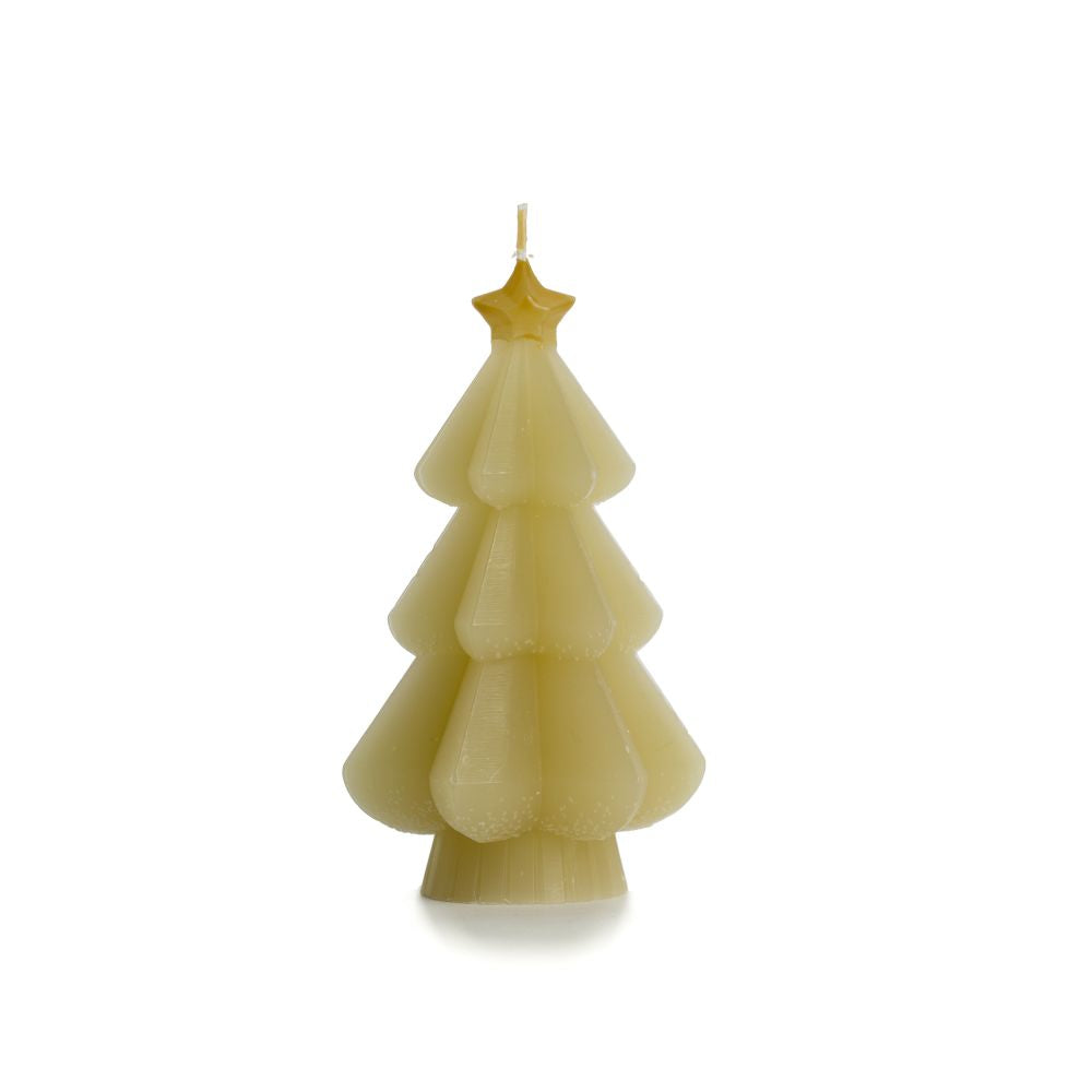 Rustik Lys Kerstboom Kaars Star – Pistache – 8,6 x 15 cm