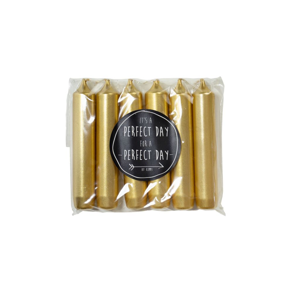 Rustik Lys Dinerkaarsen – Goud – 2,1 x 12 cm