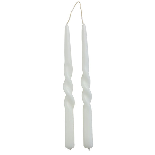 wist dinerkaarsen set – Wit (2 stuks) – Rustik Lys