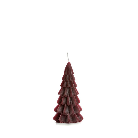 Rustik Lys Kerstboom Kaars – Klein – Aubergine