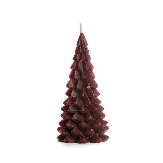 Rustik Lys Kerstboom Kaars – Medium – Aubergine