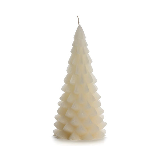 Rustik Lys Kerstboom Kaars – Medium – Vanilla Wit – 42 uur Brandtijd