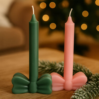 Sculpture kaars bow Forest Green