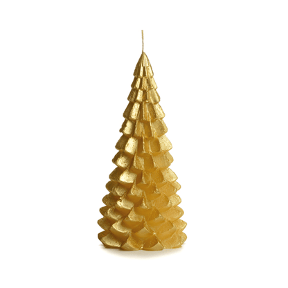 Rustik Lys Kerstboom Kaars – Medium – Goud