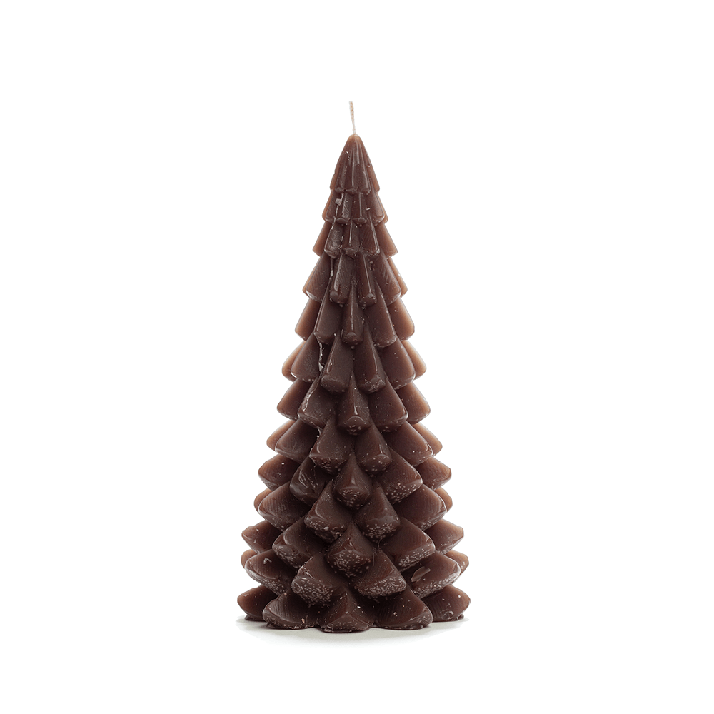 Rustik Lys Kerstboom Kaars – Medium – Coffee Bruin