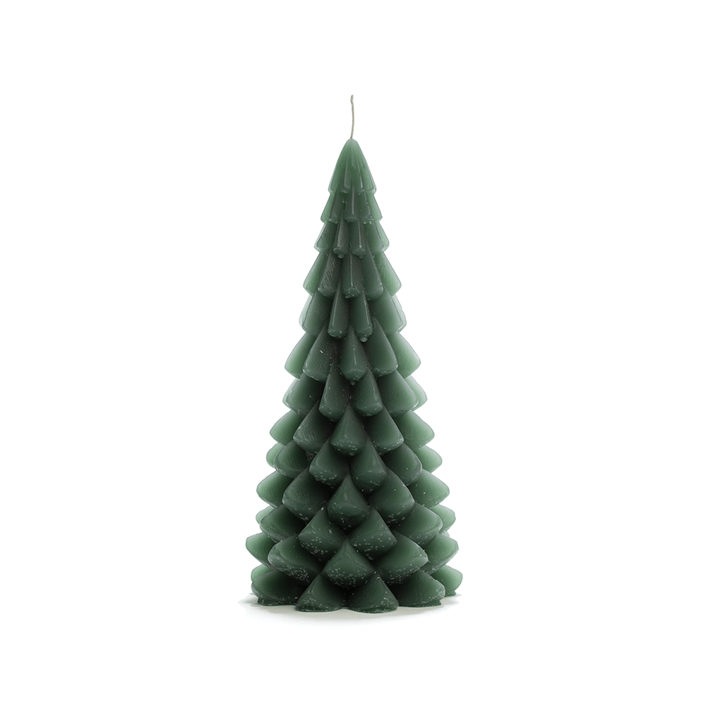 Rustik Lys Kerstboom Kaars – Medium – Forest Groen – 42 uur Brandtijd