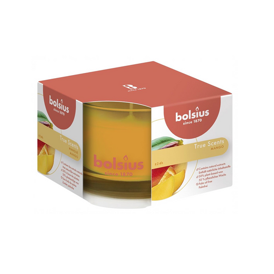 Bolsius true scents geurkaars mango medium bij KaarsOnline