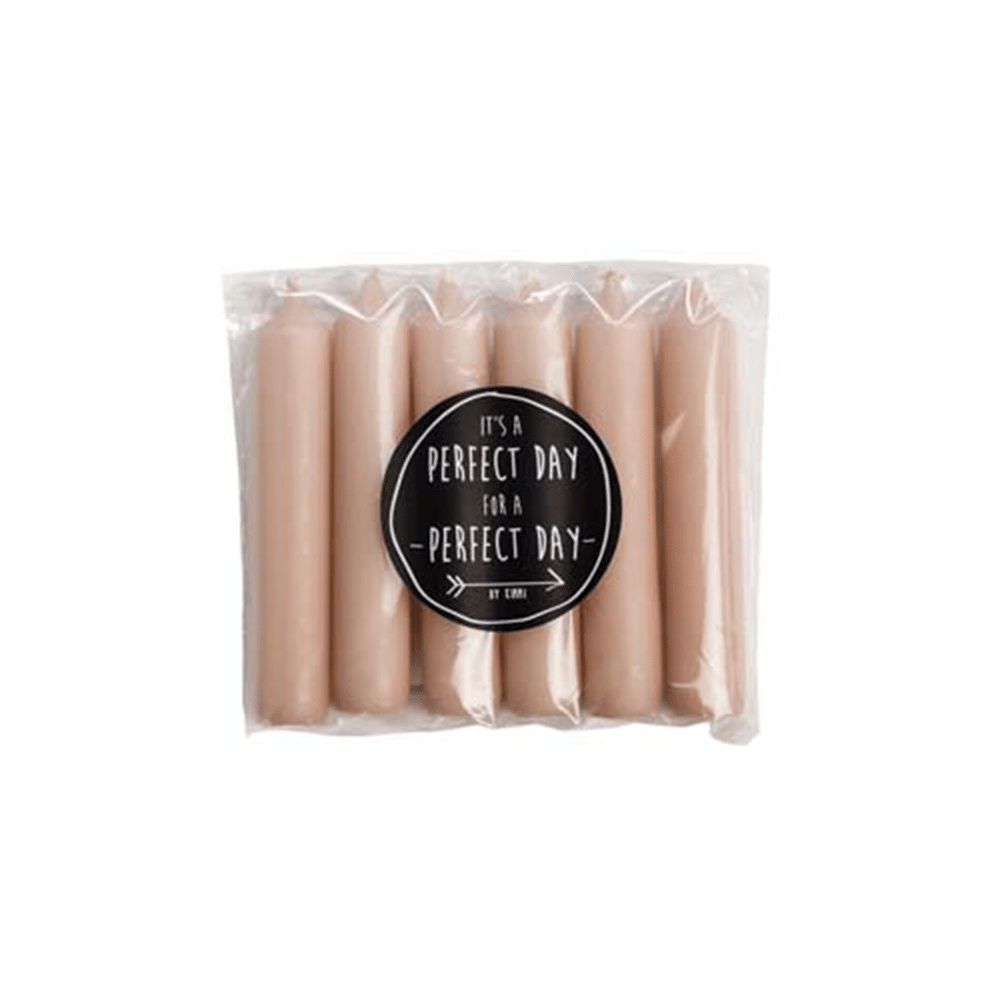 Korte dinerkaarsen blossom 12 cm — set 6 stuks